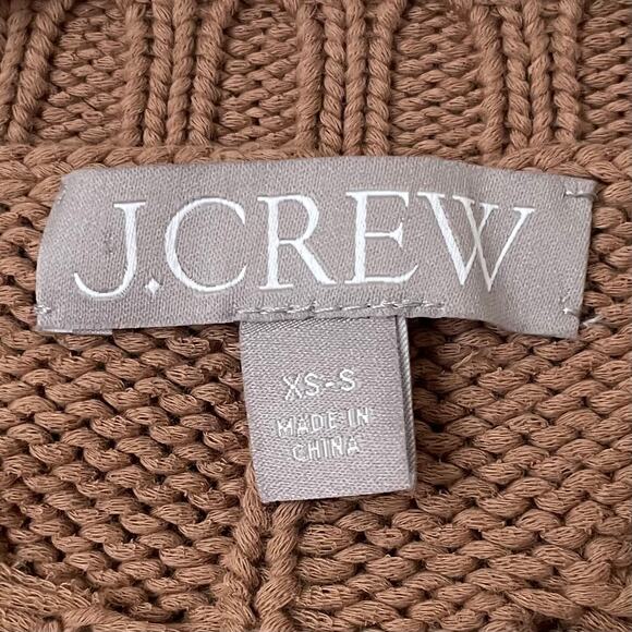 J. Crew Sweater Womens XS S Brown Cable Knit Side Slit Quiet Luxury Minimalist - Picture 10 of 12